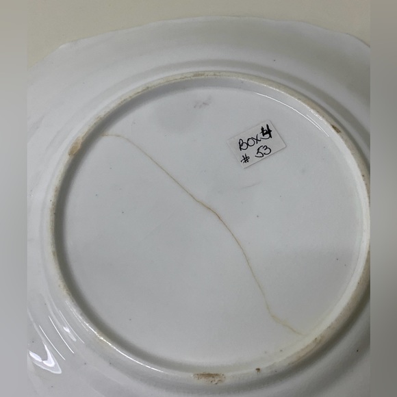 19th Century Vintage Gaudy Welsh Feather Pattern Square Scalloped Plate - Picture 5 of 11